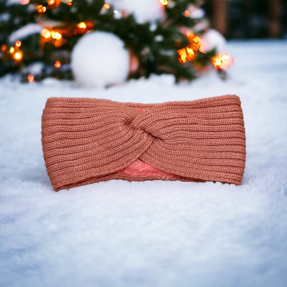 Winter Ribbed Knit Twisted Knot Headband